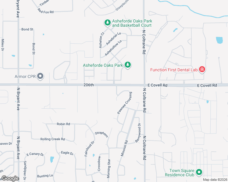 map of restaurants, bars, coffee shops, grocery stores, and more near 2617 Buckhorn Drive in Edmond