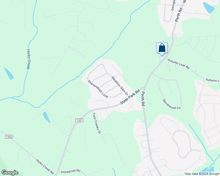 map of restaurants, bars, coffee shops, grocery stores, and more near 116 Park Vista Drive in Troutman