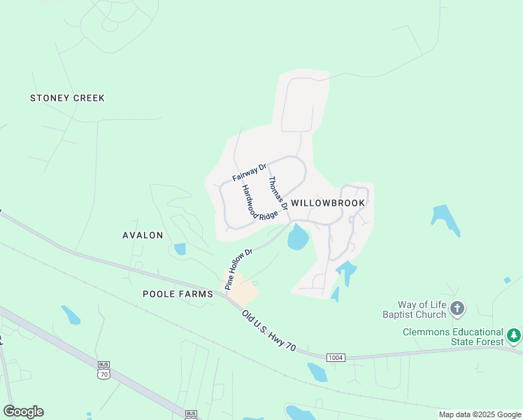 map of restaurants, bars, coffee shops, grocery stores, and more near 208 Hardwood Ridge in Clayton