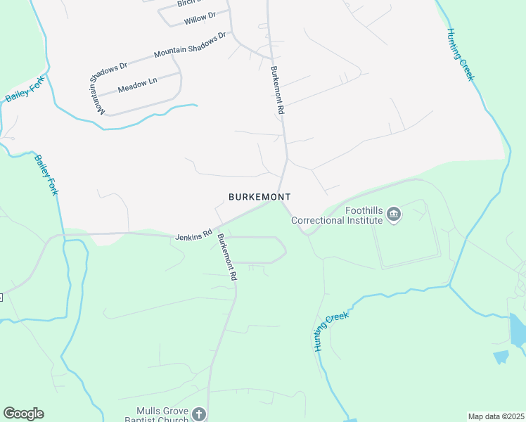 map of restaurants, bars, coffee shops, grocery stores, and more near 1260 Mountain Glen Circle in Morganton