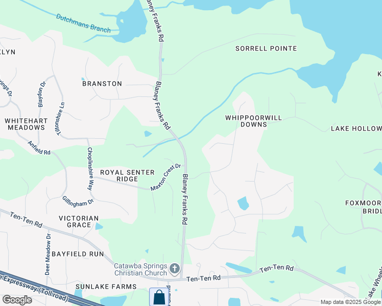 map of restaurants, bars, coffee shops, grocery stores, and more near 7817 Blaney Franks Road in Apex