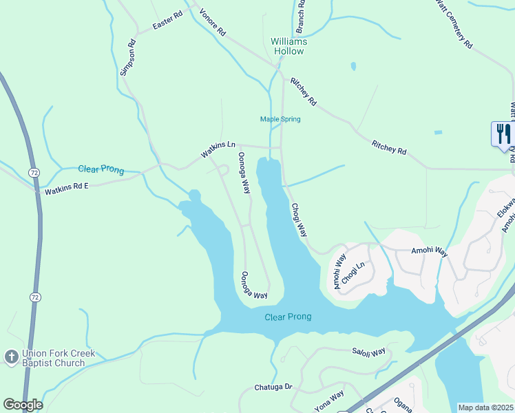 map of restaurants, bars, coffee shops, grocery stores, and more near 122 Oonoga Way in Loudon