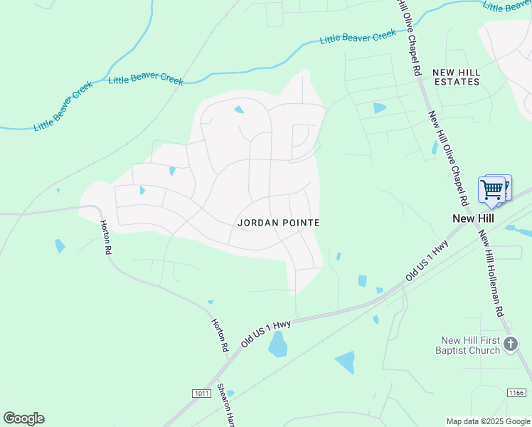 map of restaurants, bars, coffee shops, grocery stores, and more near 2852 Jordan Pointe Boulevard in New Hill