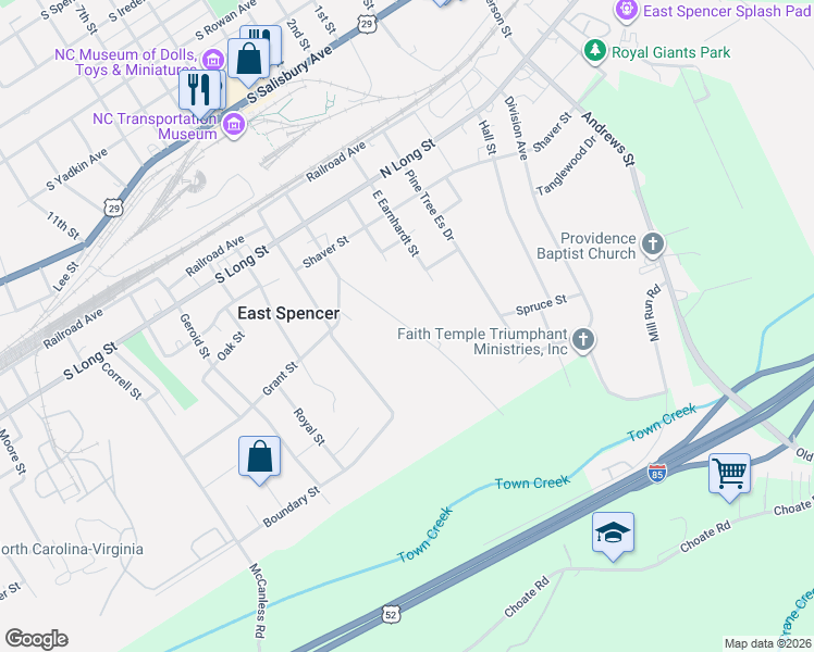 map of restaurants, bars, coffee shops, grocery stores, and more near 406 Earnhardt Road in Salisbury
