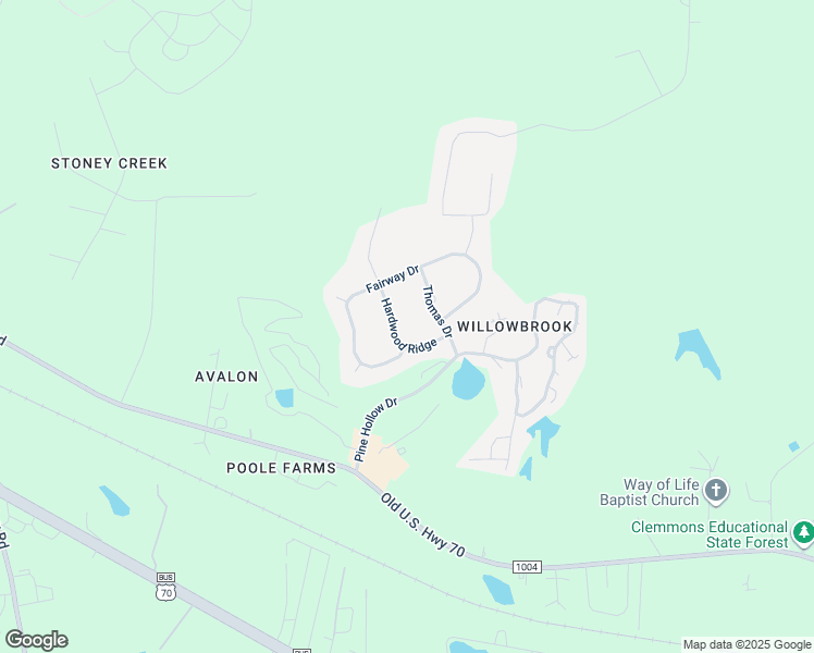 map of restaurants, bars, coffee shops, grocery stores, and more near 304 Hardwood Ridge in Clayton