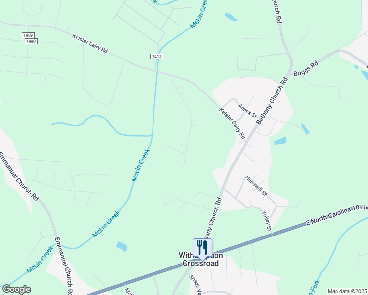 map of restaurants, bars, coffee shops, grocery stores, and more near 3108 Sandford Street in Conover