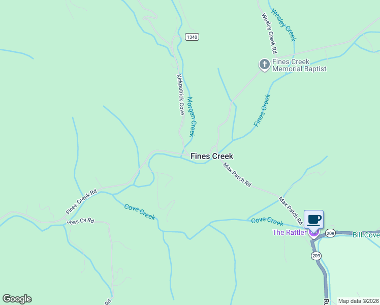 map of restaurants, bars, coffee shops, grocery stores, and more near 94 Fines Creek Road in Clyde
