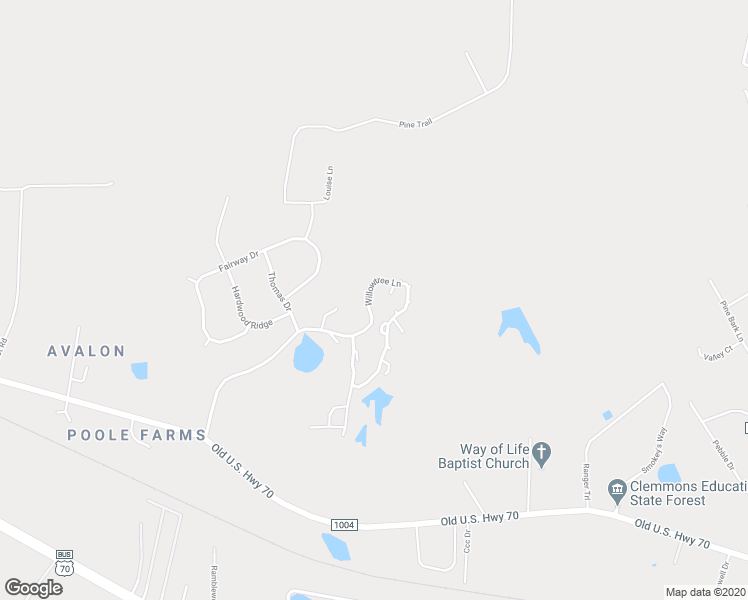 map of restaurants, bars, coffee shops, grocery stores, and more near 3612 Willowtree Lane in Clayton
