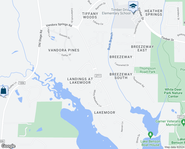 map of restaurants, bars, coffee shops, grocery stores, and more near 1605 Cane Creek Drive in Garner