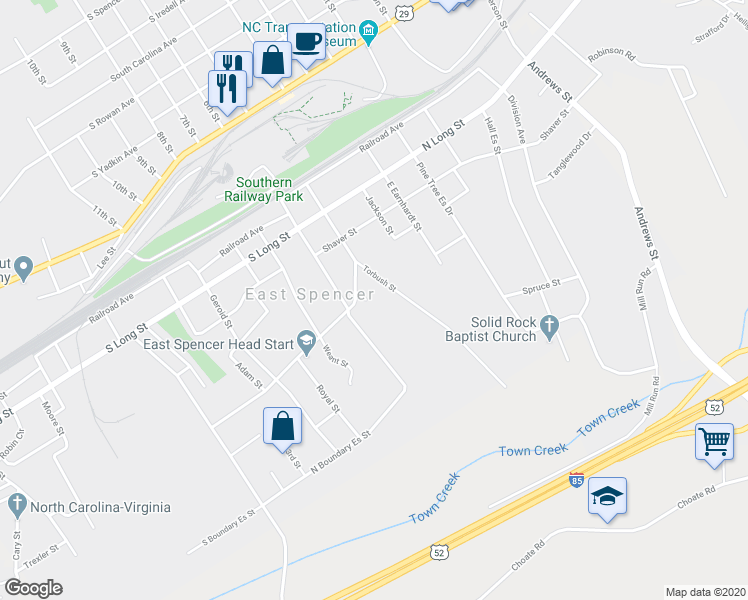 map of restaurants, bars, coffee shops, grocery stores, and more near 111 Hill Street in Salisbury