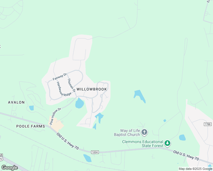 map of restaurants, bars, coffee shops, grocery stores, and more near 4900 Willowtree Lane in Clayton