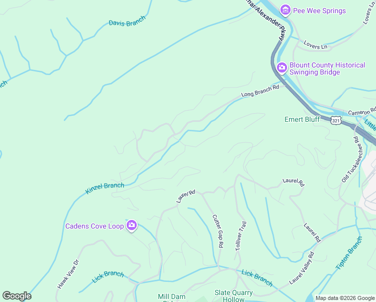 map of restaurants, bars, coffee shops, grocery stores, and more near 509 Lady Slipper Lane in Townsend