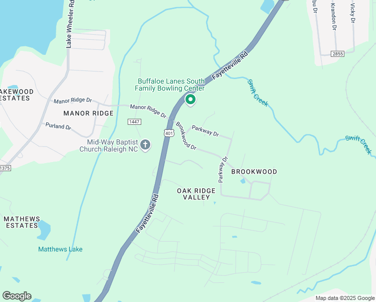 map of restaurants, bars, coffee shops, grocery stores, and more near 2729 Brookwood Drive in Raleigh