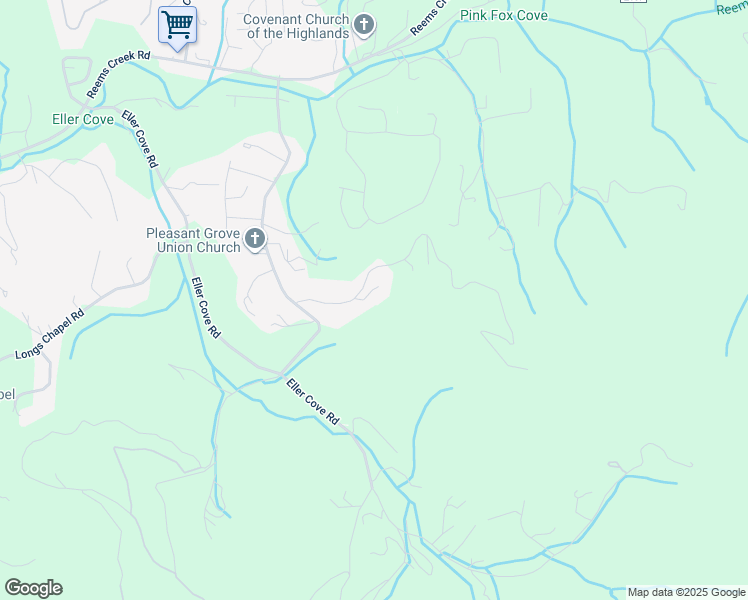 map of restaurants, bars, coffee shops, grocery stores, and more near 13 Blevins Road in Weaverville