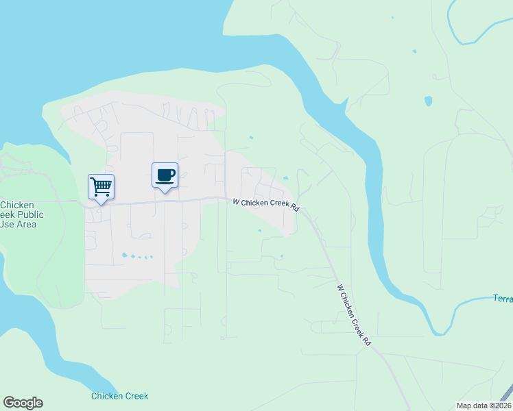 map of restaurants, bars, coffee shops, grocery stores, and more near 19795 West Chicken Creek Road in Cookson