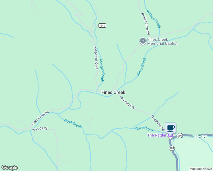 map of restaurants, bars, coffee shops, grocery stores, and more near 18 Fines Creek Road in Clyde