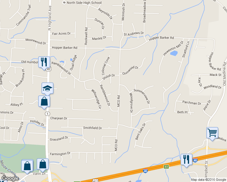 map of restaurants, bars, coffee shops, grocery stores, and more near 23 Kirbywood Cove in Jackson