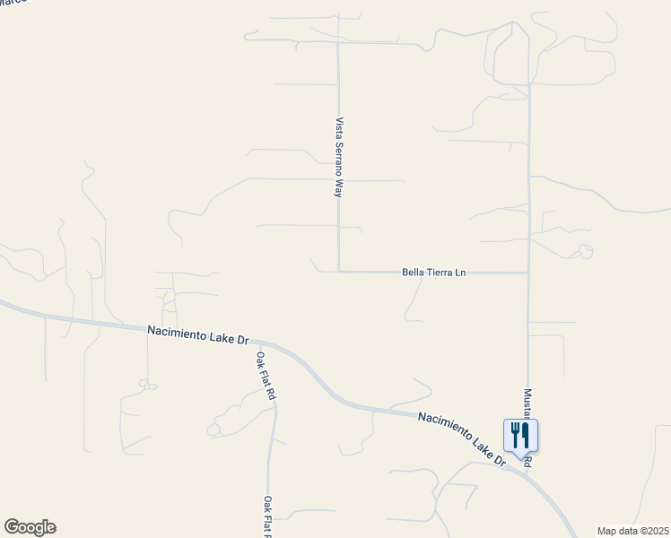 map of restaurants, bars, coffee shops, grocery stores, and more near 5495 Vista Serrano Way in Paso Robles