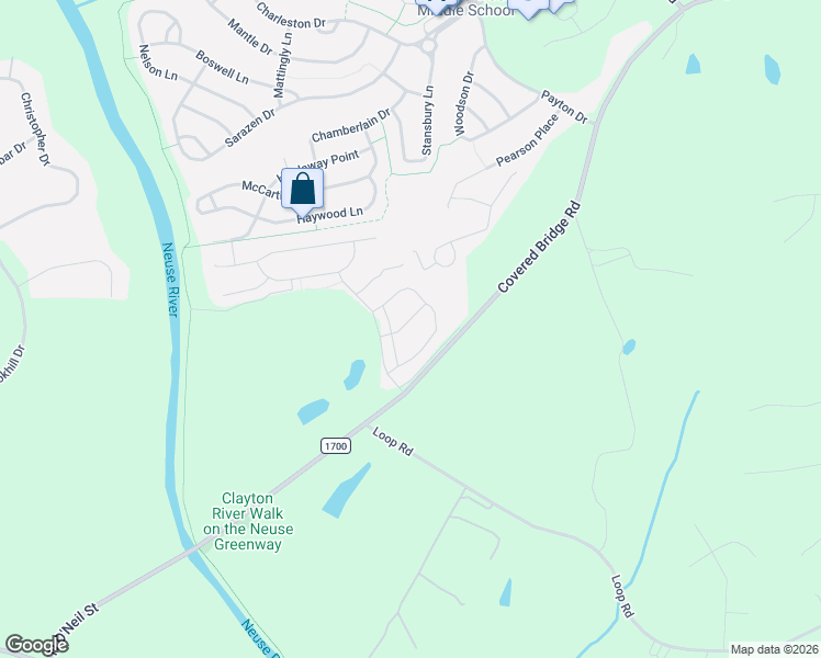 map of restaurants, bars, coffee shops, grocery stores, and more near 3329 Covered Bridge Road in Clayton