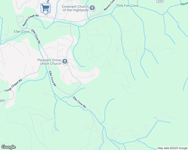 map of restaurants, bars, coffee shops, grocery stores, and more near 13 Blevins Road in Weaverville