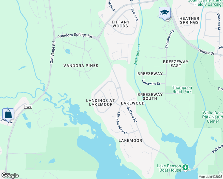 map of restaurants, bars, coffee shops, grocery stores, and more near 2309 Water Lilly Way in Garner