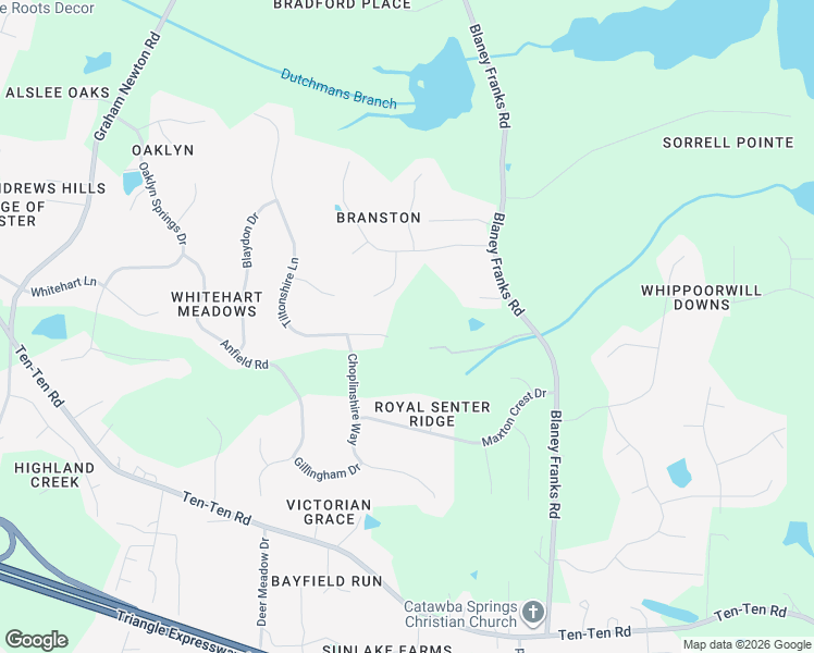 map of restaurants, bars, coffee shops, grocery stores, and more near 2304 Tiltonshire Lane in Apex