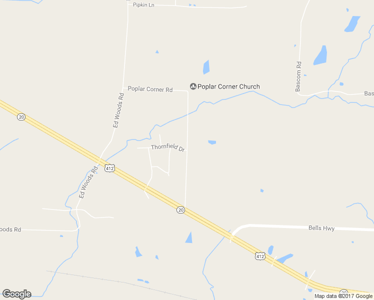 map of restaurants, bars, coffee shops, grocery stores, and more near 1 Thornfield Drive in Bells