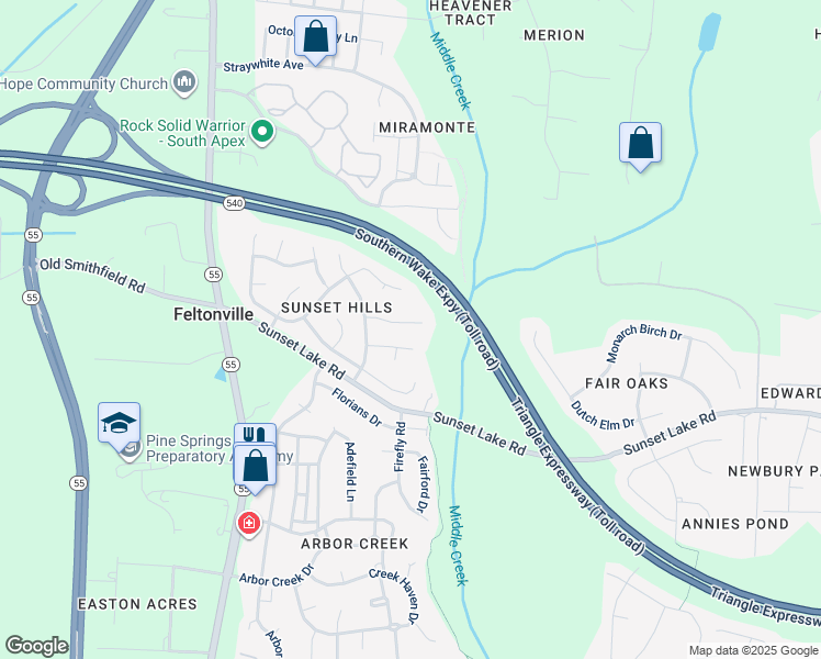 map of restaurants, bars, coffee shops, grocery stores, and more near 214 Hollyhock Lane in Apex