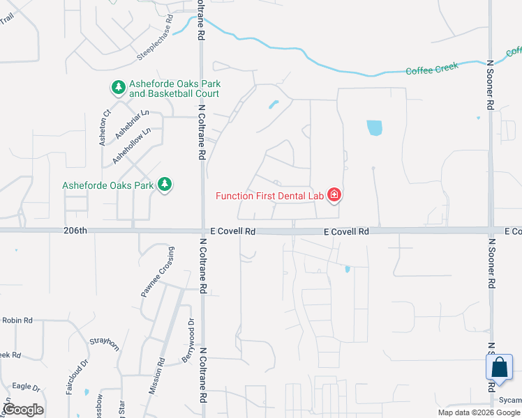 map of restaurants, bars, coffee shops, grocery stores, and more near 3133 Beacon Hill Street in Edmond