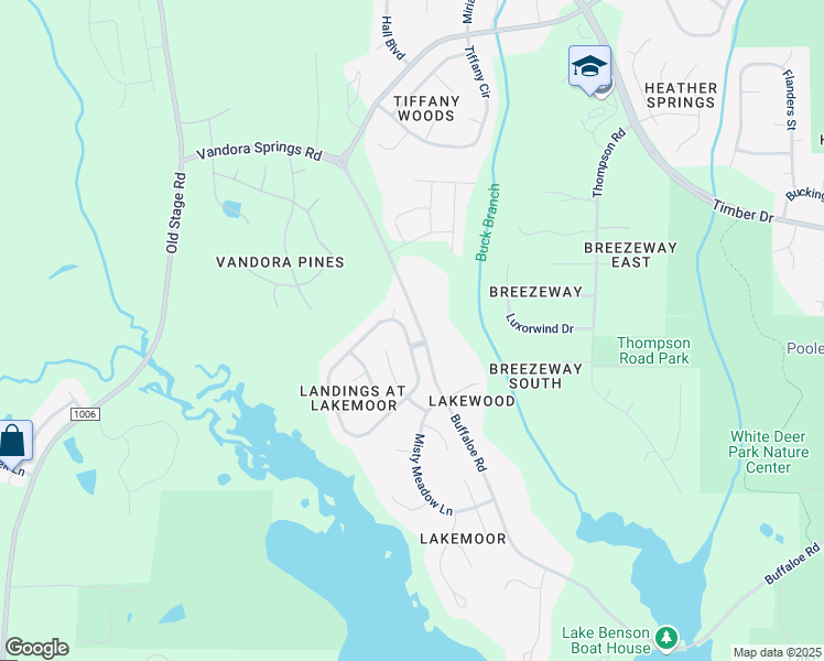 map of restaurants, bars, coffee shops, grocery stores, and more near 1104 Cane Creek Drive in Garner