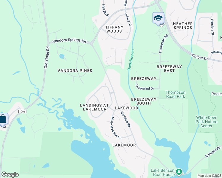 map of restaurants, bars, coffee shops, grocery stores, and more near 1104 Cane Creek Drive in Garner