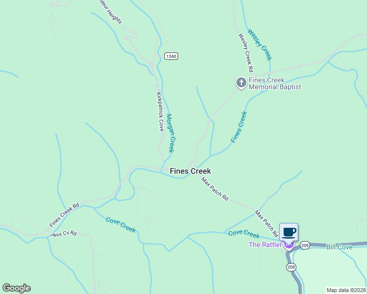 map of restaurants, bars, coffee shops, grocery stores, and more near 94 Fines Creek Road in Clyde