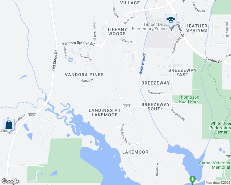 map of restaurants, bars, coffee shops, grocery stores, and more near 1113 Cane Creek Drive in Garner