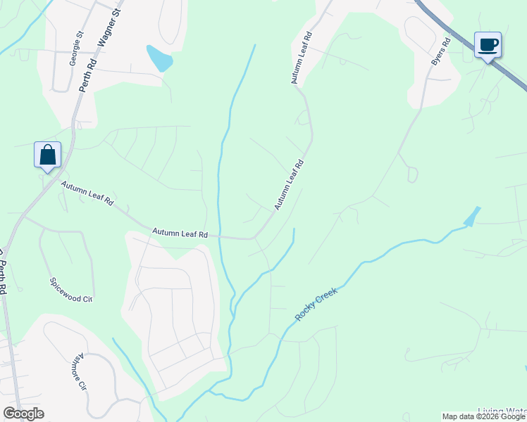 map of restaurants, bars, coffee shops, grocery stores, and more near 103 Edgehill Court in Troutman
