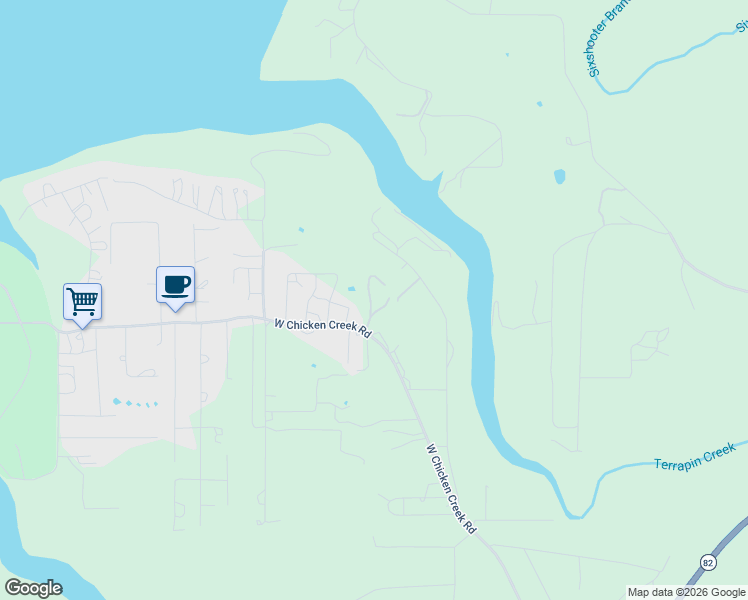map of restaurants, bars, coffee shops, grocery stores, and more near 20128 West Chicken Creek Road in Cookson