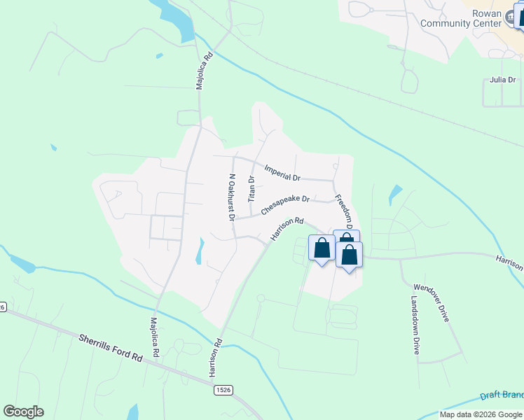 map of restaurants, bars, coffee shops, grocery stores, and more near 135 Titan Drive in Salisbury