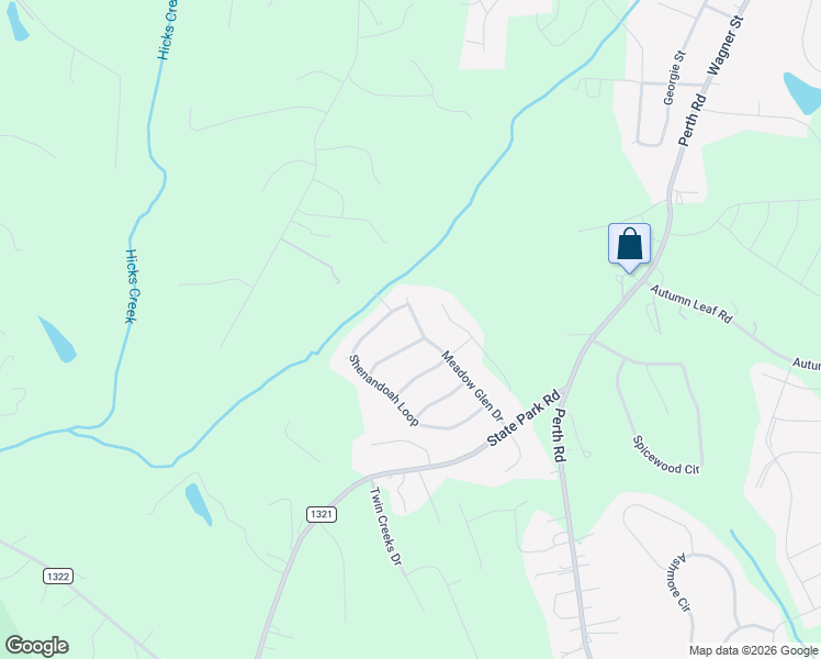 map of restaurants, bars, coffee shops, grocery stores, and more near 190 Meadow Glen Drive in Troutman