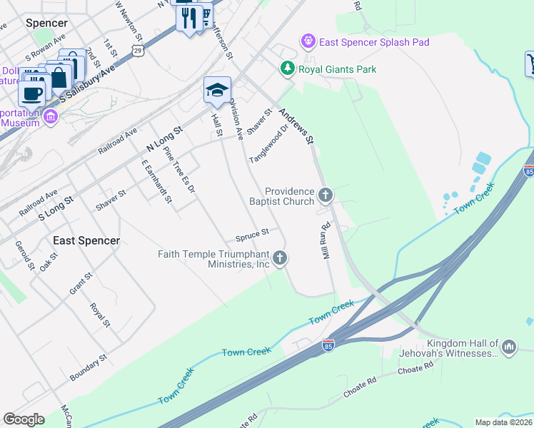 map of restaurants, bars, coffee shops, grocery stores, and more near 427 Division Avenue in Salisbury