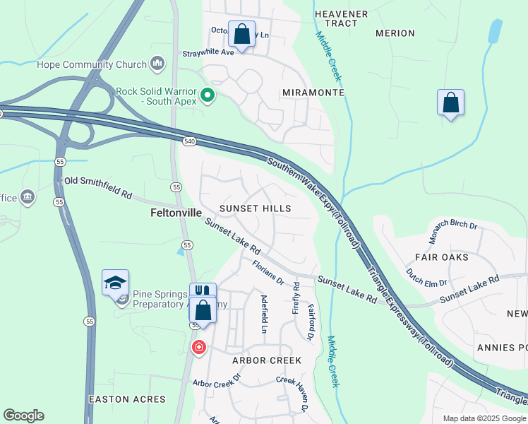 map of restaurants, bars, coffee shops, grocery stores, and more near 113 Gables Gate Court in Apex
