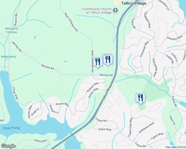 map of restaurants, bars, coffee shops, grocery stores, and more near 1819 Ritchey Road in Loudon