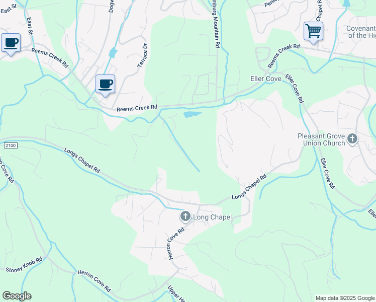 map of restaurants, bars, coffee shops, grocery stores, and more near 27 Old Weaver Farm Road in Weaverville