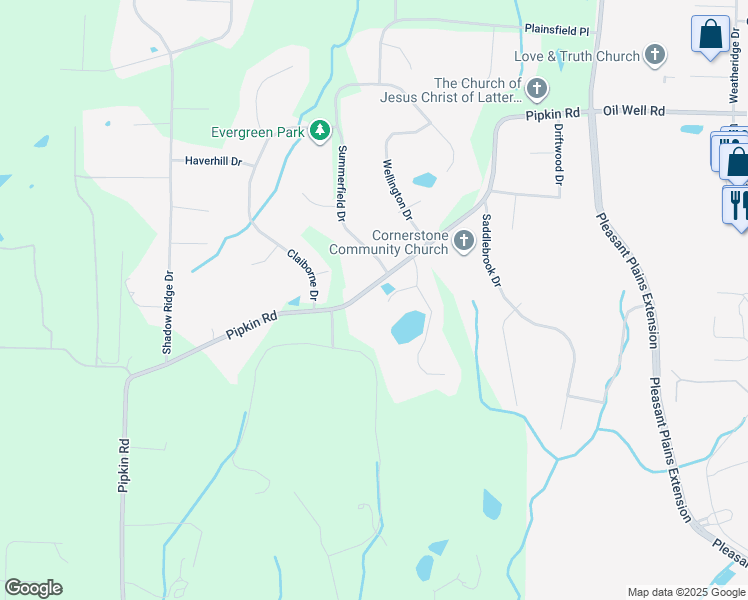 map of restaurants, bars, coffee shops, grocery stores, and more near 5 Deepwood Drive in Jackson