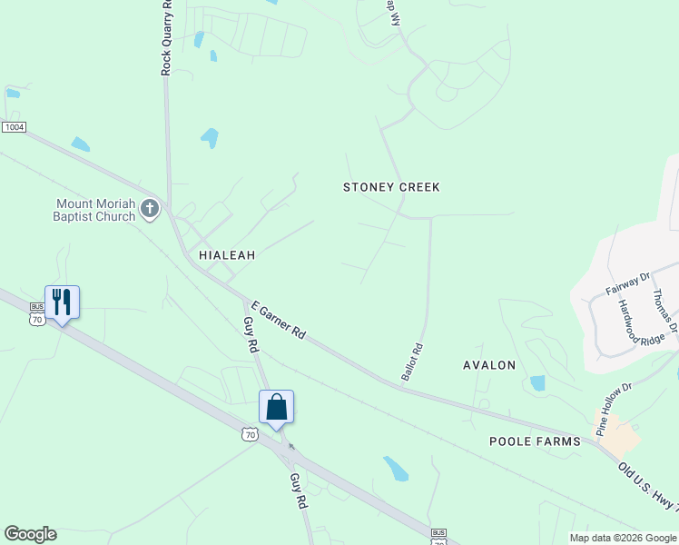 map of restaurants, bars, coffee shops, grocery stores, and more near 3400 Outcrop Court in Clayton