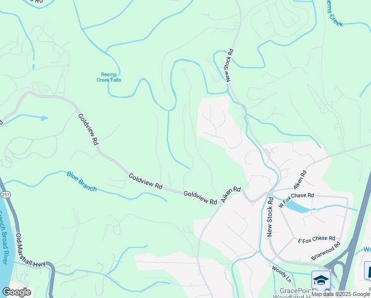 map of restaurants, bars, coffee shops, grocery stores, and more near Rice Meadows in Buncombe County
