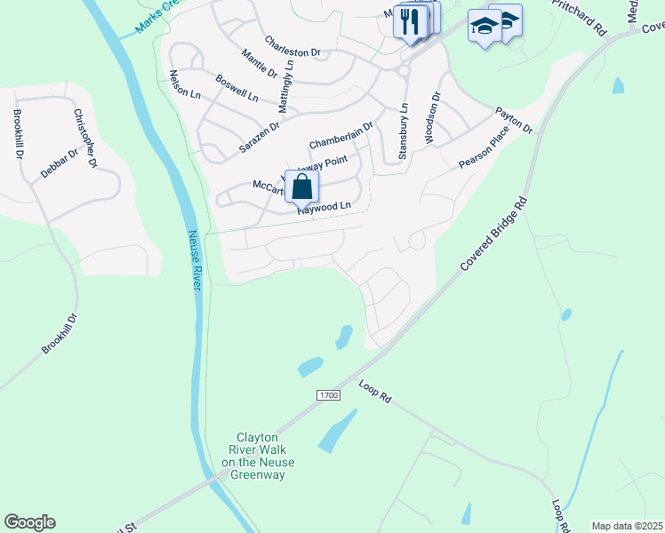 map of restaurants, bars, coffee shops, grocery stores, and more near 236 Lanier Place in Clayton