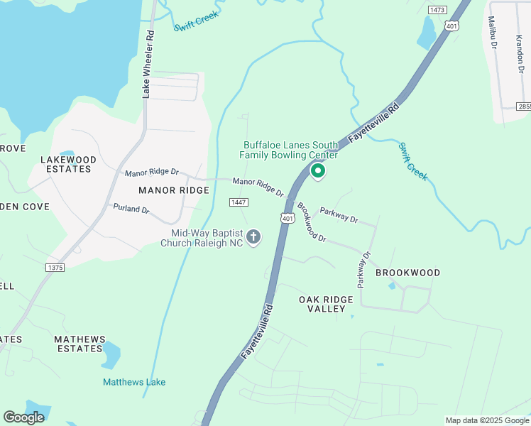 map of restaurants, bars, coffee shops, grocery stores, and more near 6814 Fayetteville Road in Raleigh
