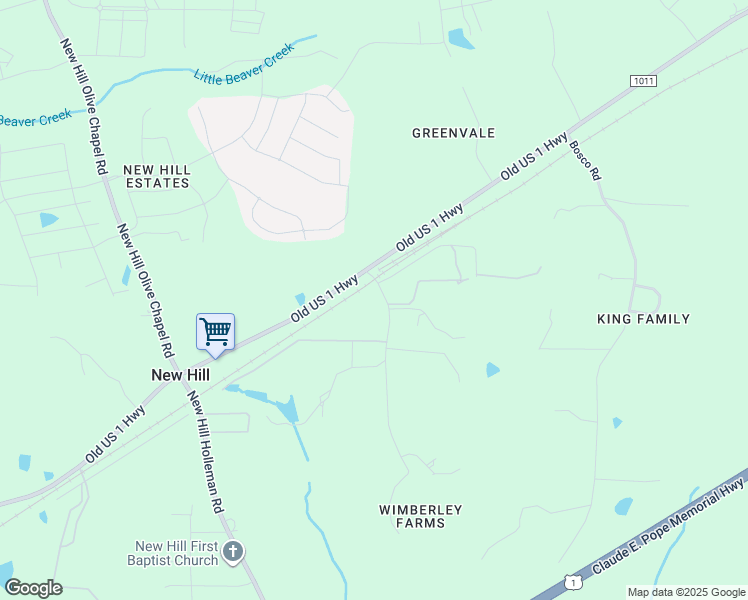 map of restaurants, bars, coffee shops, grocery stores, and more near 3612 Mason Road in New Hill