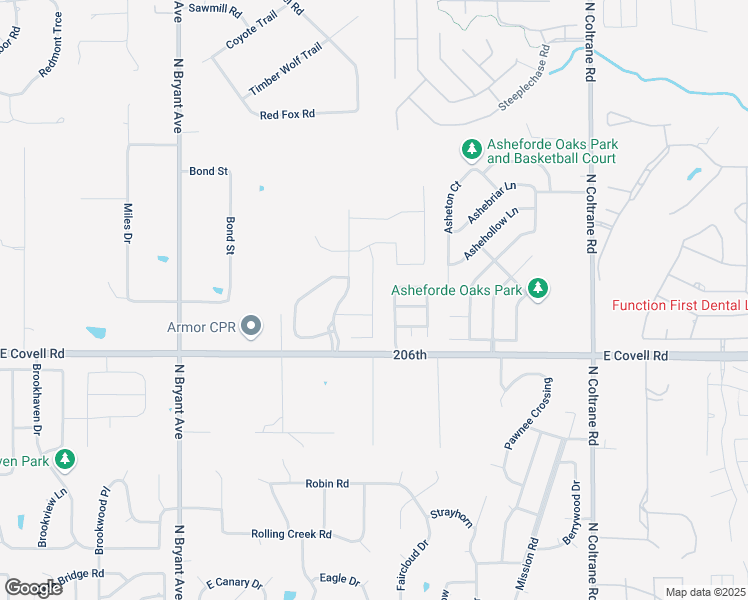 map of restaurants, bars, coffee shops, grocery stores, and more near 2117 Sandstone Ridge in Edmond