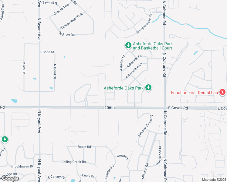 map of restaurants, bars, coffee shops, grocery stores, and more near 2301 Animada Place in Edmond