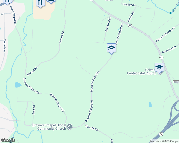 map of restaurants, bars, coffee shops, grocery stores, and more near 652 Horse Mountain Drive in Asheboro